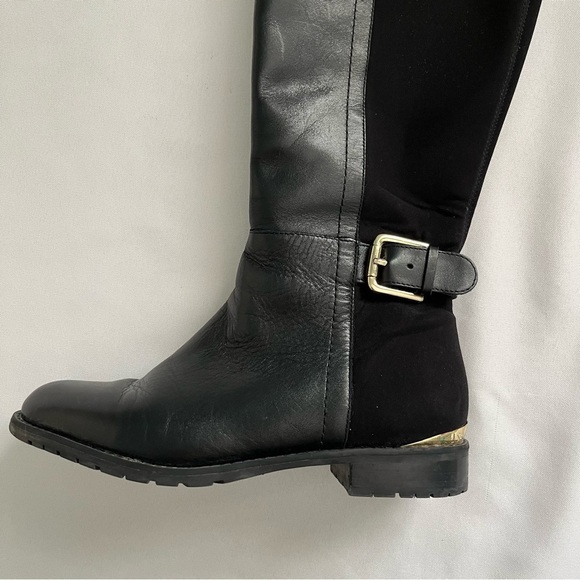 Isaac Mizrahi New York Amit Black Leather Front Riding Boots Size 6M W/ Box - Picture 7 of 15